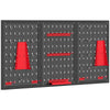 Wall-mounted tool pegboard set with hooks
