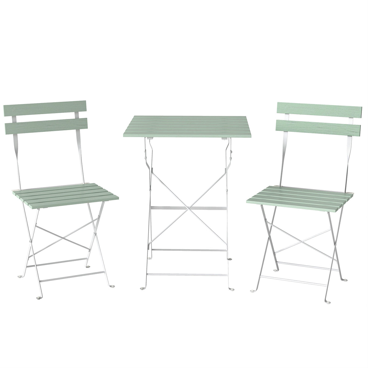 Folding bistro set with two chairs and a small table