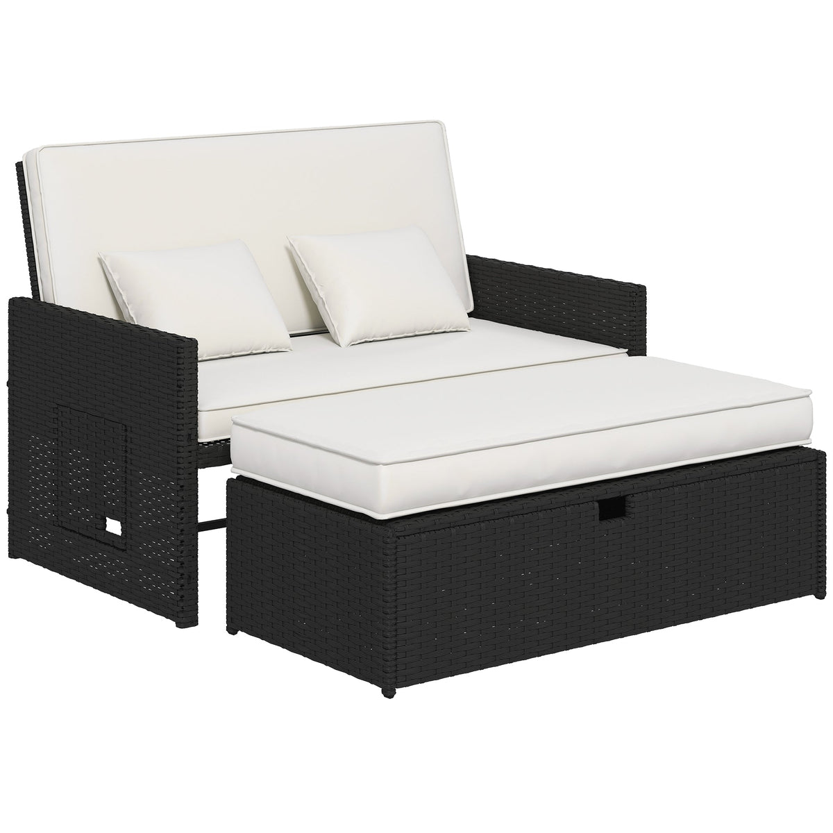 Rattan garden furniture – rattan garden daybed with cushions