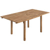 Extending garden dining table with acacia wood top