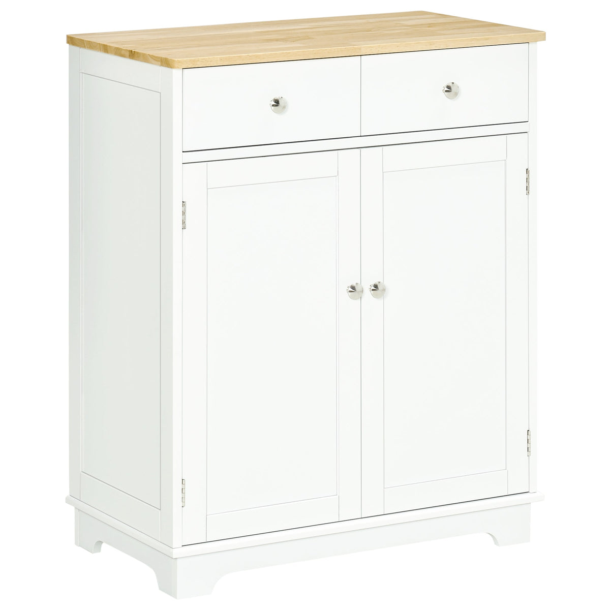 Storage cupboard with solid wood top and adjustable shelf