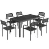 Garden furniture set with table and stackable chairs