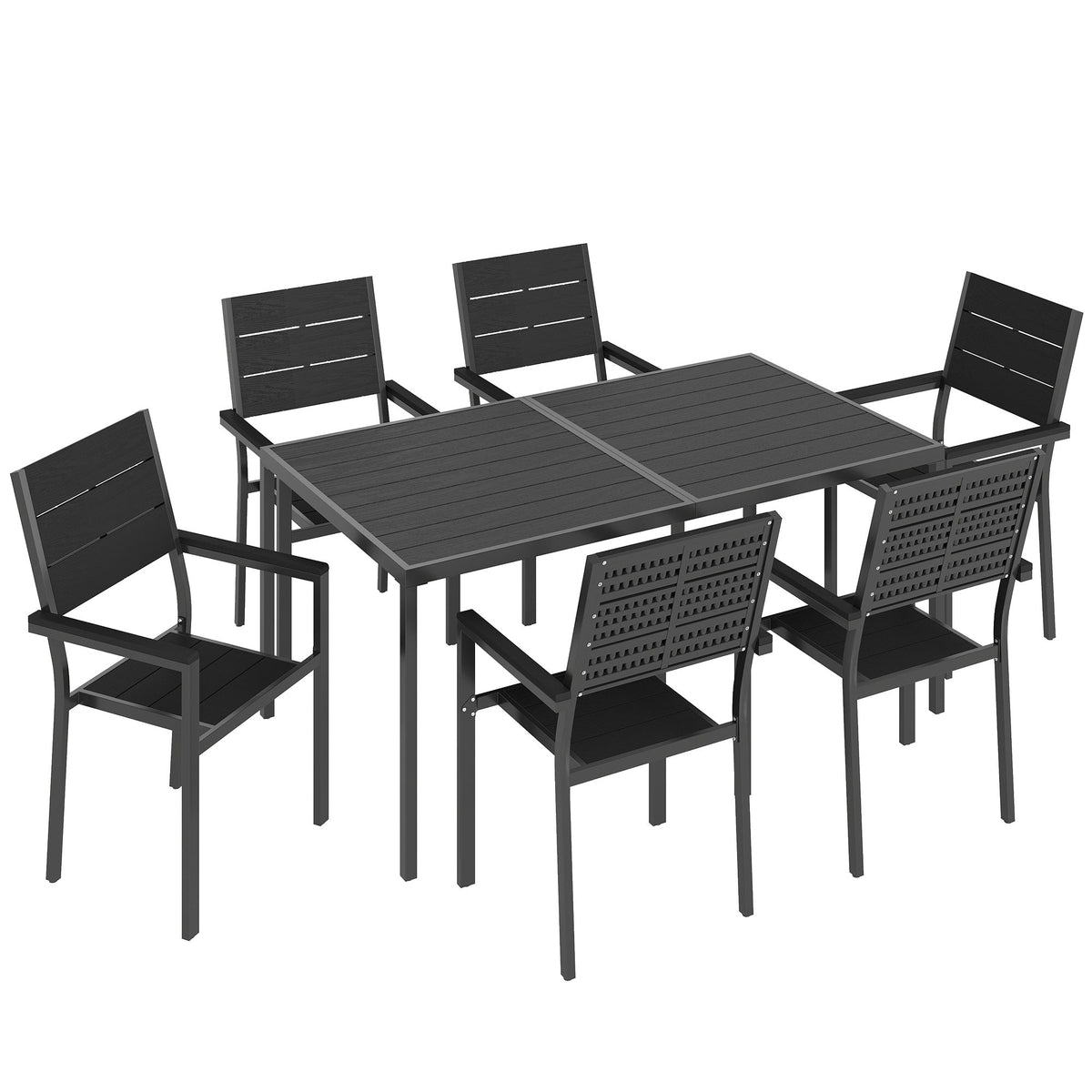 Garden dining set – patio table and six chairs