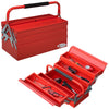 Portable steel tool box with carry handle