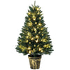 Pre-lit artificial Christmas tree with warm lights