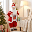 120cm Singing and Dancing Santa beside a decorated Christmas tree