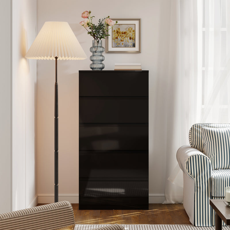 HOMCOM Chest of Drawers, 5-Drawer Storage Cabinets, Modern Dresser, Storage Drawer Unit for Bedroom – view 9