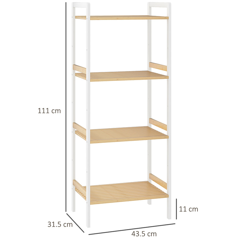 Four-tier bamboo shelf unit – image 3