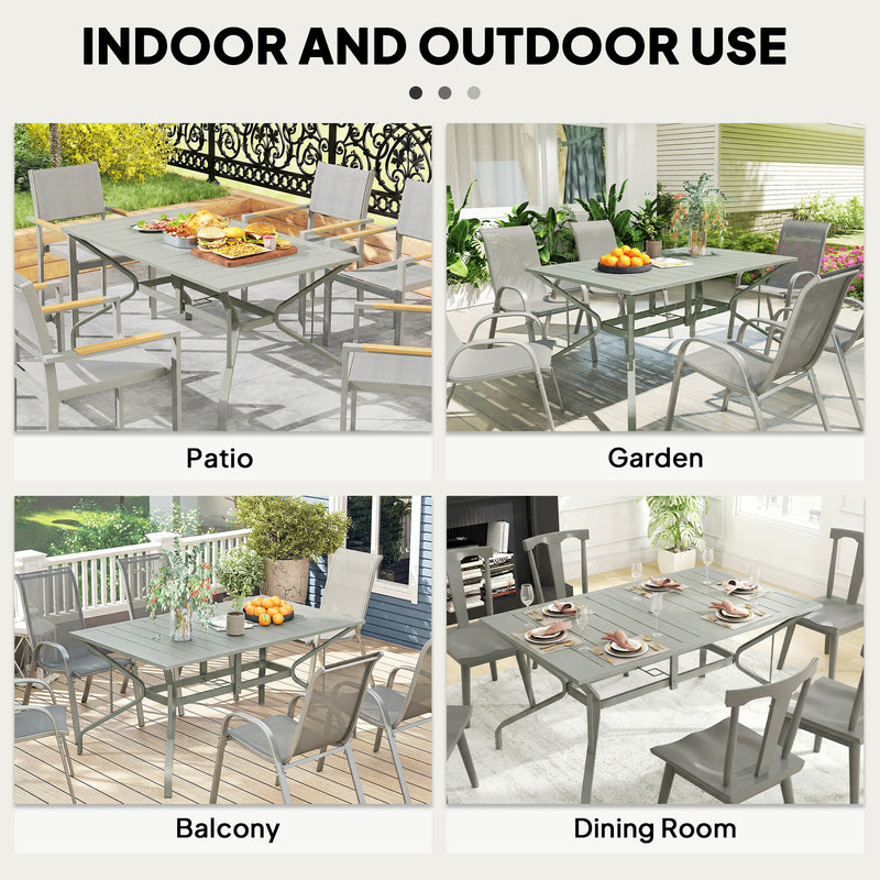 150 x 90 cm steel garden dining table – image 6