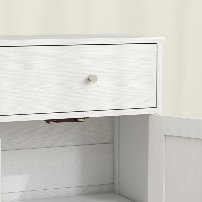 HOMCOM Bathroom Floor Cabinet, Freestanding Bathroom Cabinet with Drawer, Door, Open Shelves, White – view 10