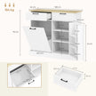 HOMCOM Sideboard with Tilt-out Trash Bin, Farmhouse Kitchen Sideboard with 2 Drawers, Adjustable Shelves, Door Racks – view 3