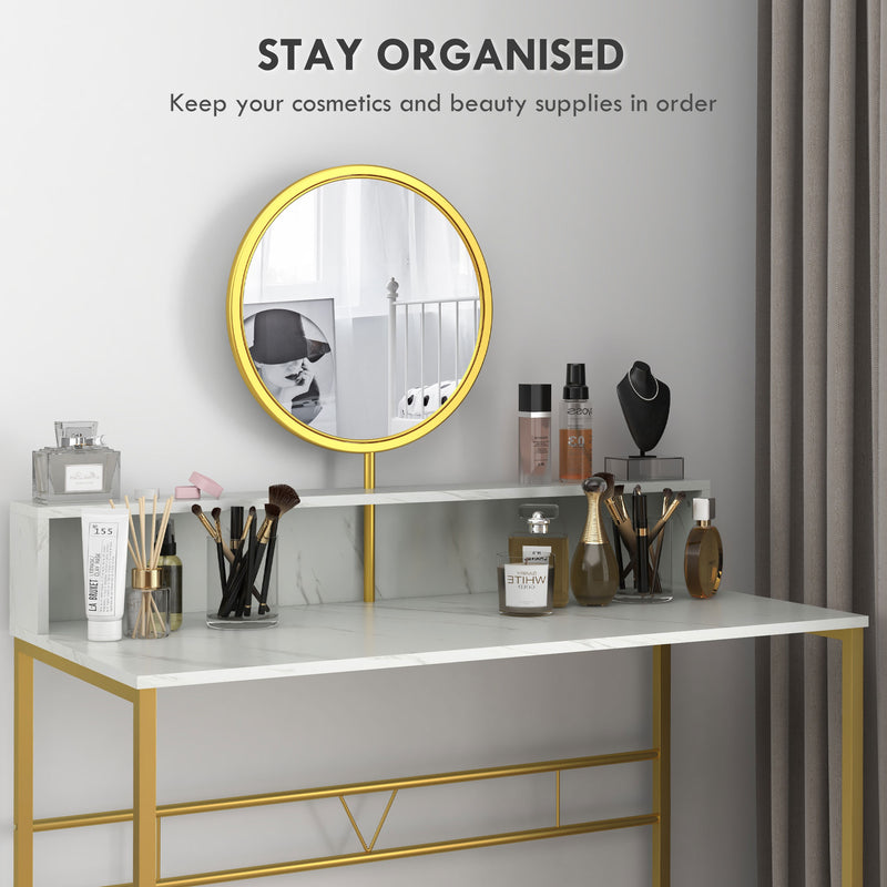 105 cm white and gold dressing table – image 5
