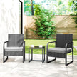 3-piece rattan bistro set – image 2
