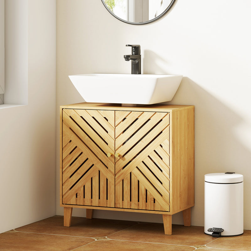 Bamboo under sink bathroom cabinet – image 2