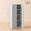 HOMCOM Narrow Bathroom Cabinet, Slim Storage Cabinet with 2 Doors & 4 Tiers, Freestanding Narrow Cupboard – view 3