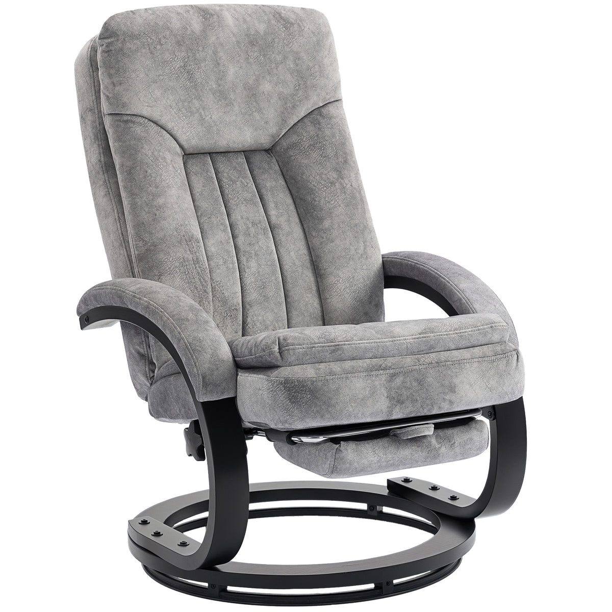 135° Velvet Swivel Recliner Chair – Grey