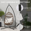 Outsunny Hammock Chair Stand Only, Hanging Chair Stand with X-Shape Base, Heavy Duty Steel Single Hammock Egg Swing – view 8