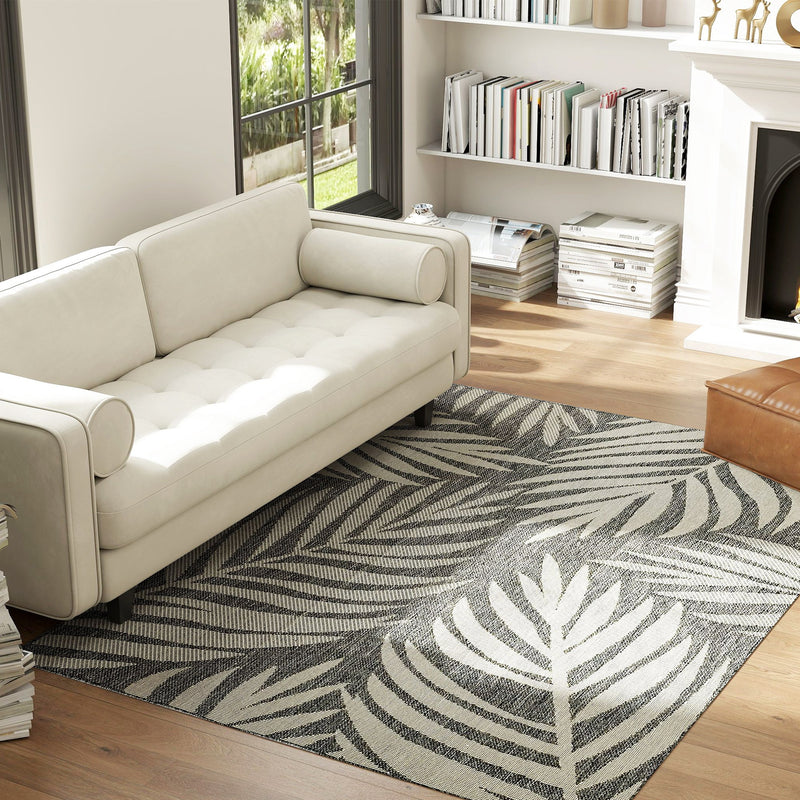 Grey leaf pattern rug 230 x 160 cm – image 10