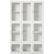 White foldable plastic wardrobe with eight cubes, two hanging sections and clear magnetic doors