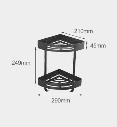 Stainless Steel Corner Shelf — Wall Mounted Bathroom Organiser, No Drill