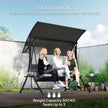 3-seater swing seat with glass tables – image 8