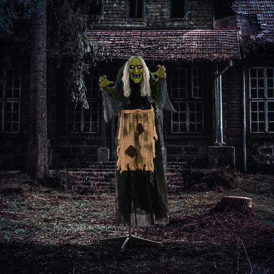 160cm Animated Hunchback Witch with Glowing Eyes & Sound – image 2 of 9