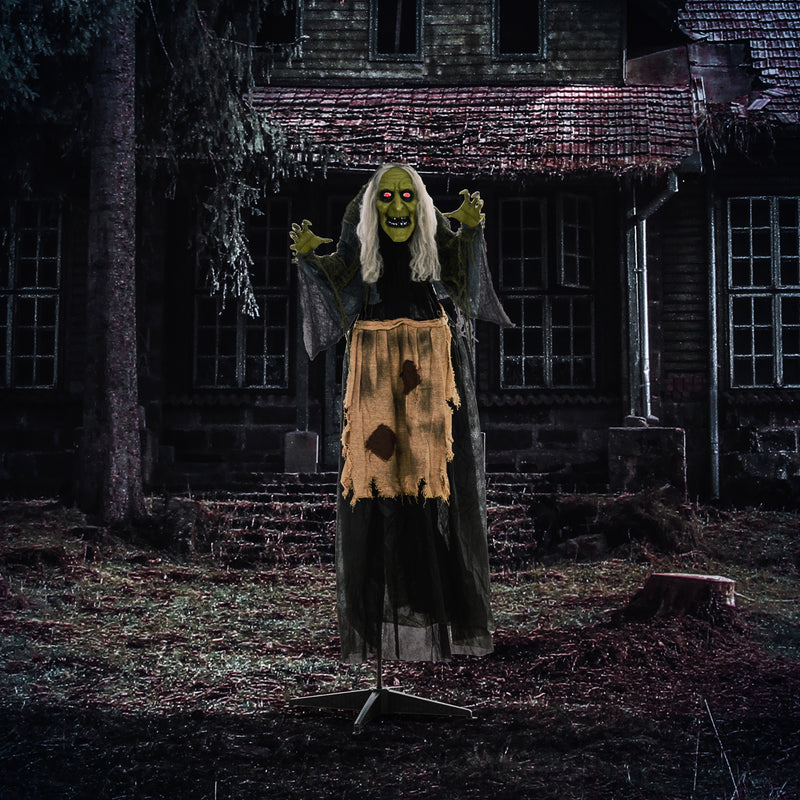 160cm Animated Hunchback Witch with Glowing Eyes & Sound – image 2 of 9