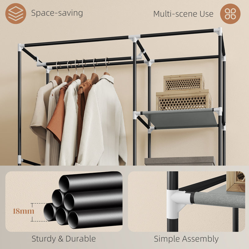 103 cm light grey fabric wardrobe – image 6