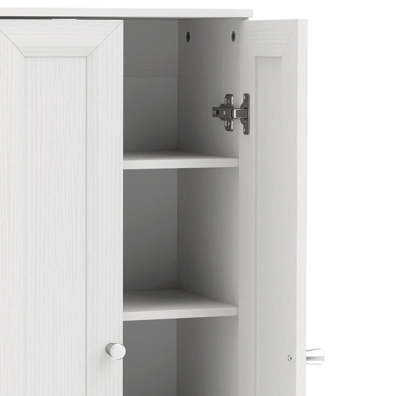HOMCOM Narrow Bathroom Cabinet, Slim Storage Cabinet with 2 Doors & 4 Tiers, Freestanding Narrow Cupboard – view 10