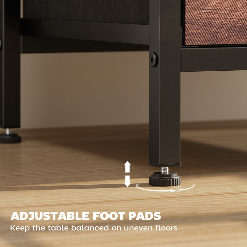 HOMCOM Bedside Table with Charging Station - Rustic Brown – view 7