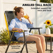 Outsunny Folding Garden Chairs Set of 2, Outdoor Dining Chairs with Wide Texteline Seat, High Back and Armrests, Black – view 8