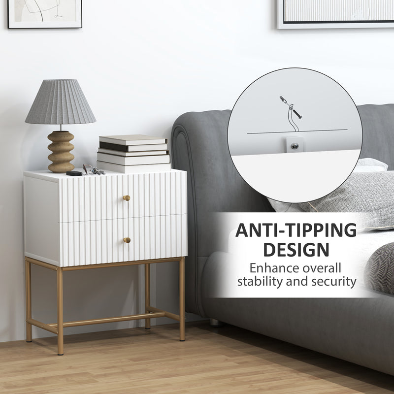 Raised ridged bedside table – image 7