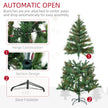 HOMCOM 1.5m 5ft Pre-Lit Christmas Tree Artificial Spruce Xmas Tree Warm White LED Holiday Décor with Metal Stand – view 6
