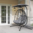 Double rattan egg chair with canopy – image 9