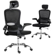 HOMCOM Mesh Back Office Chair, with Lumbar Support - Black – view 10