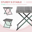 Square folding rattan side table – image 6