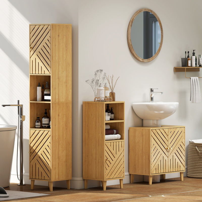 Bamboo under sink bathroom cabinet – image 8