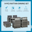 8-seater rattan cube dining set – image 4