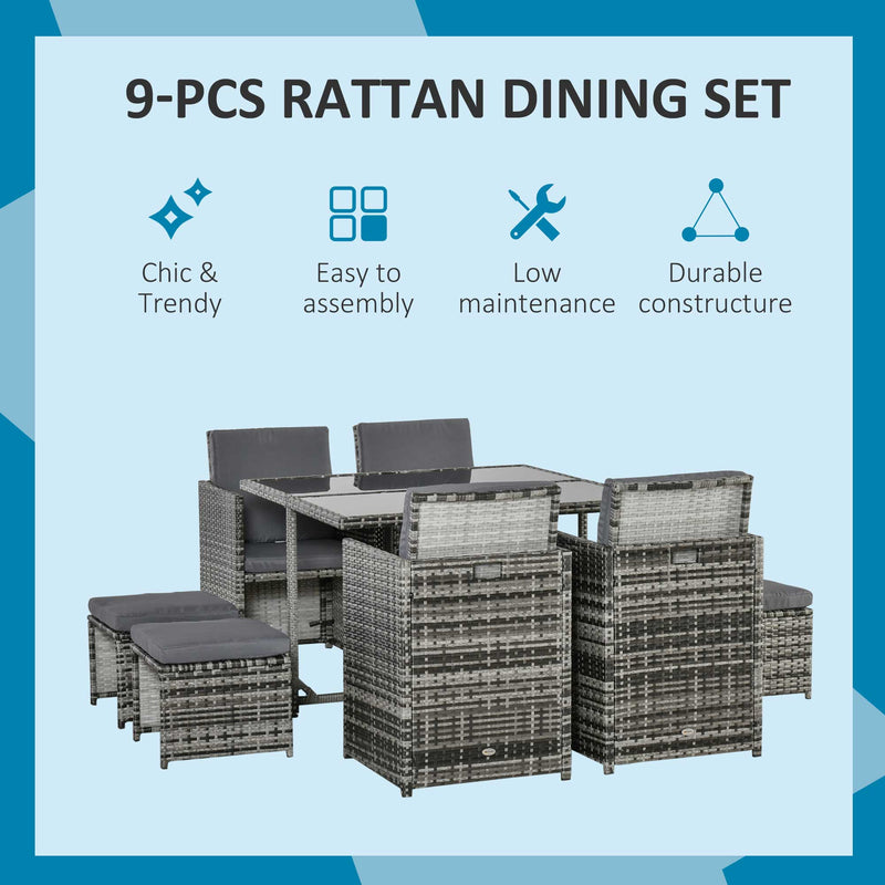 8-seater rattan cube dining set – image 4