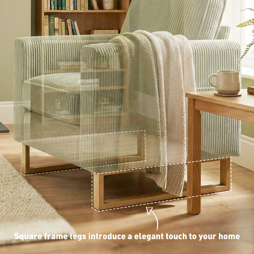 Accent Chair with Spring, Modern Industrial Armchair with Metal Legs for Livingroom Dark Green