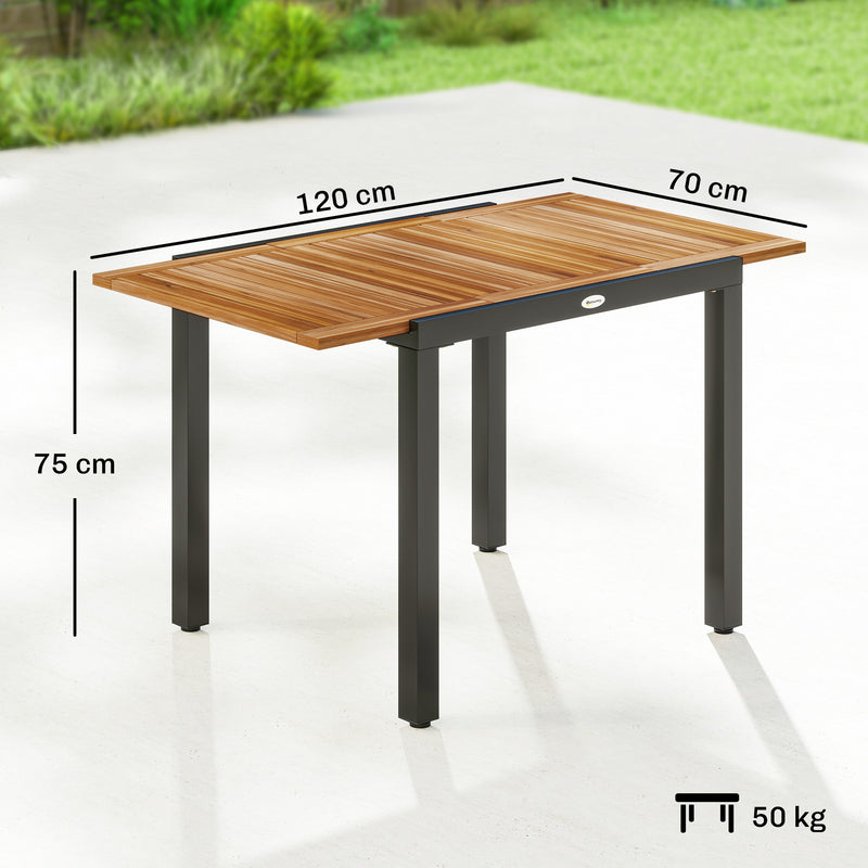 Extending acacia wood garden dining table – image 4