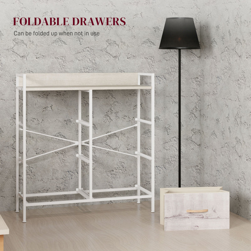 White & natural 6-drawer fabric chest – image 6