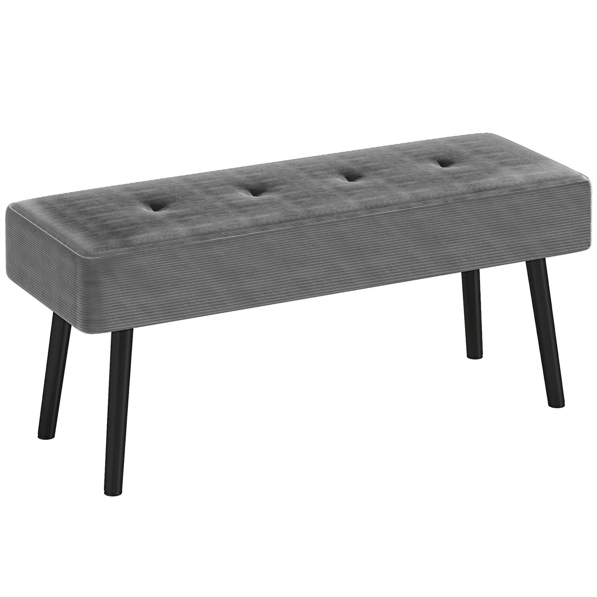 100 cm Corduroy End-of-Bed Bench with Steel Legs – Grey