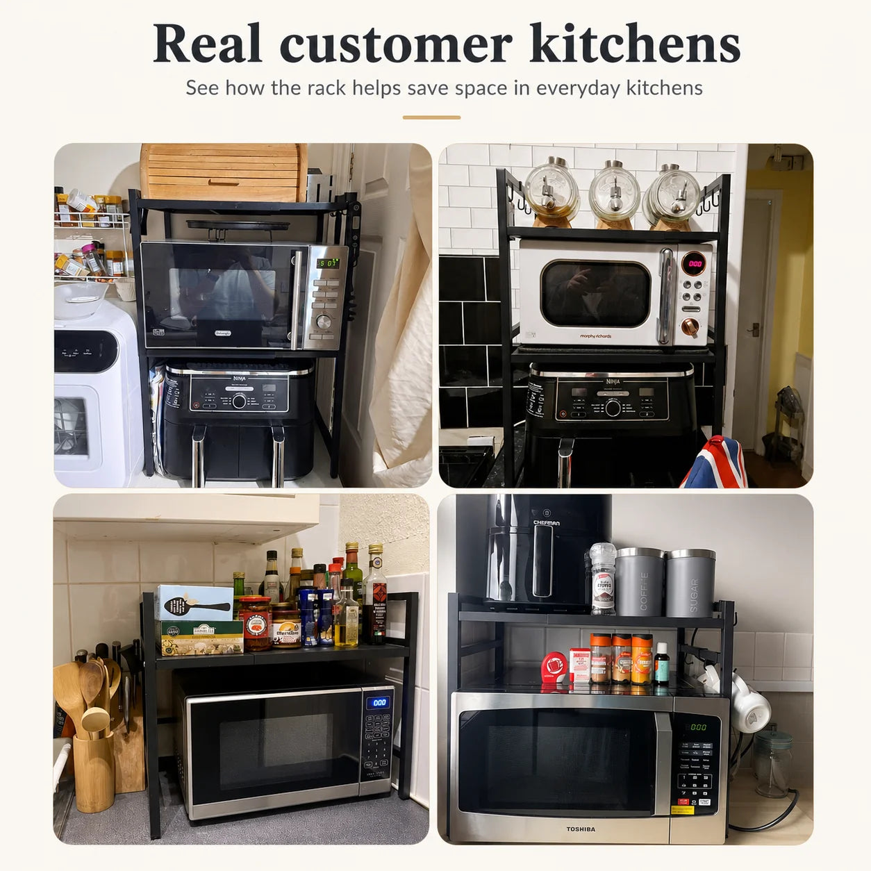 Expandable Microwave Stand – Countertop Rack