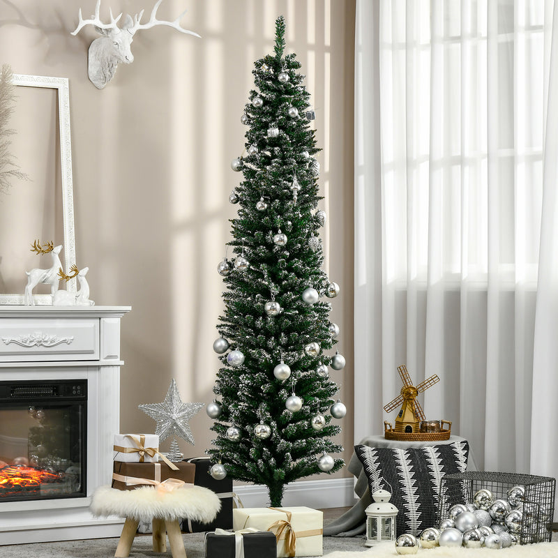 6ft snow-dipped pencil Christmas tree – image 2
