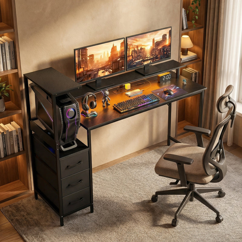 Black RGB gaming desk – image 9