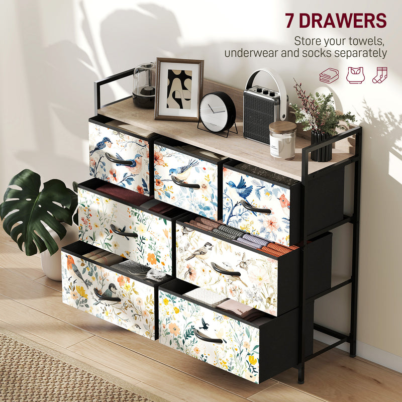 Wide 7-drawer fabric chest of drawers – image 4