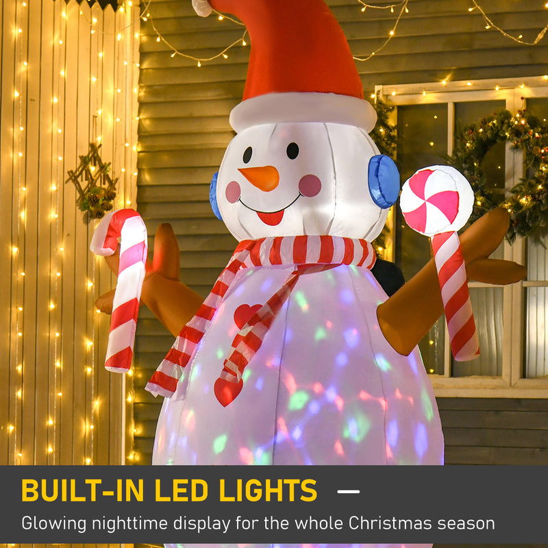 LED lighting on the 8ft snowman Christmas inflatable