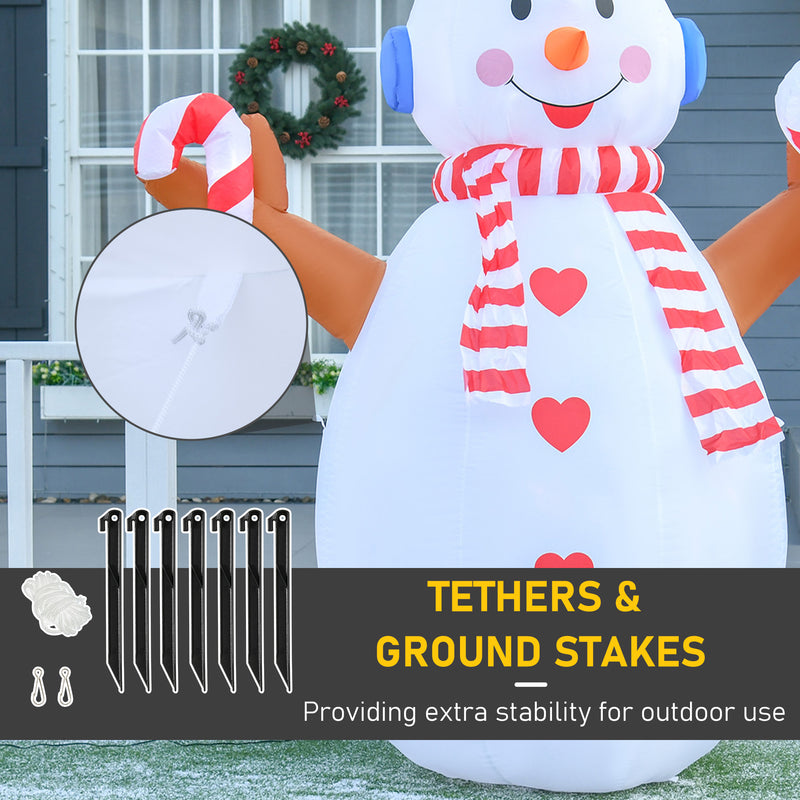 Ground stakes and tether ropes for securing the inflatable