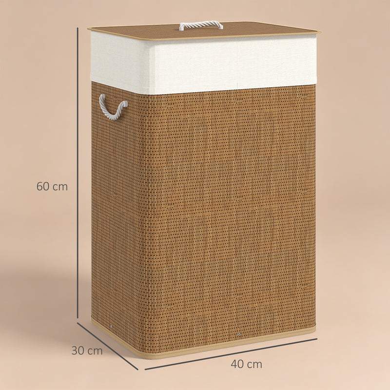 72 L brown bamboo laundry basket – image 3